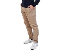 CHARBONNIER ELEVATE YOUR STYLE Men’s Slim Fit Cargo Work Pants with 6 Pockets, Organic Cotton Combat Pants with Drawstring for Casual or Work Wear (UK, Alpha, XXL, Regular, Regular, Beige)