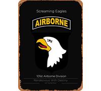 CharcasUS 101st Airborne Divison Metal Tin Sign Wall Decor Man Cave Military Fan Gift Home Bar Pub Decorative Military Posters 12x8 Inch