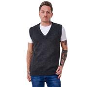 (Charcoal , 5XL) Malay Mens Plain Knitted V Neck Classic Sleeveless Cardigans Tops Jumpers Size S-5XL