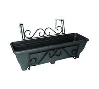 (Charcoal) Adjustable Balcony/Fence Holder with Trough