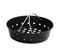 Charcoal Ash Basket Airflow for MiniMax Small,Medium Big Size Green Egg Weber Kettle Carbon Steel Fire Bowl with Handles Kamado Joe Jr,Grill Rust Resistant Enamel Coated Ash Cleanup Basket