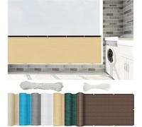 Charcoal Balcony Privacy Screen 3.4x21.3ftHeavy Duty HDPE Outdoor Fence Cover Railing Wind Block for Apartments Porch Patio DeckKhaki Color