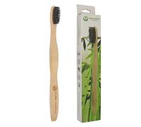 Charcoal Bamboo Toothbrushes for Adults - Sustainable Eco-Friendly Toothbrush with Soft Bristles - Natural Bamboo Toothbrush Biodegradable Handle (Pack of 1 in Charcoal) by Pure Earth Essentials