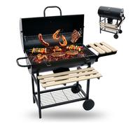 Charcoal barbecue, barbecue trolley, garden, patio, balcony grill with shelves