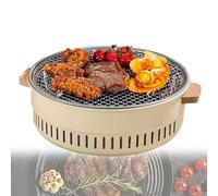 Charcoal Barbecue Grill, 12.2 Inch Portable Non-stick Grill with Baking Net for Outdoor Cooking, Camping, BBQ, and Home Parties