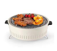 Charcoal Barbecue Grill, 12.2 Inch Portable Non-stick Grill with Baking Net for Outdoor Cooking, Camping, BBQ, and Home Parties