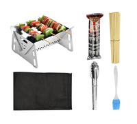 Charcoal Barbecue Grill, Compact Stainless Steel - Outdoor Barbecue for Hiking, for Back Garden Patio Bonfire Travel Garden Beach Hiking Picnics Tailgating