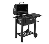 Charcoal Barbecue Grill with Trolley, Panana, Black (Italian Style BBQ Grill)