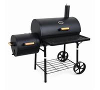 Charcoal Barbeque Grill Extra Large Outdoor Smoker Barbecue Portable With Adjustable Height Pan, Chimney, Wheels, Temperature Gauge Coal Tray Burner (XXL BBQ Grill Smoker)