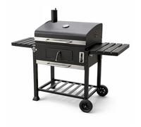 Charcoal Barbeque Grill Outdoor Smoker Barbecue Portable With Adjustable Height Pan, Chimney, Wheels, Temperature Gauge Coal Tray Side Table (XL BBQ Grill Smoker)