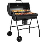 Charcoal Barrel BBQ Barbecue Trolley Grill Warming Rack Thermometer Outdoor