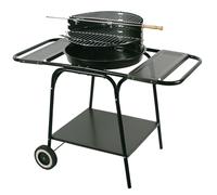 Charcoal BBQ 2 Side Shelves 46cm Wheels Barbecue Portable Sturdy Large Steel HQ