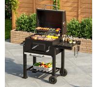 Charcoal BBQ Grill Barrel with Side Table