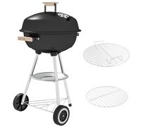 Outsunny Portable Round Kettle Charcoal BBQ, Black