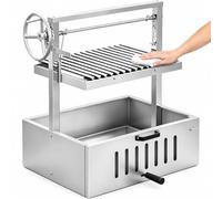 Charcoal BBQ Grill with Manual Height Adjustment for Outdoor Cooking | Adjustable Cooking Grate for Perfect Browning and Roasting Control, Ideal for Grilling Various Meals