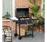 Charcoal BBQ, Large Coal BBQ Smoker Pellet Smoker With Wheels And Folding Table, Warming Rack For Garden Patio, Birthday Gifts For Men Dad Husband