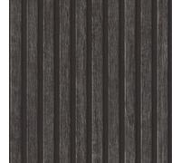 (Charcoal Black 39109-4) AS Creation Wooden Slats 3D Panel Wallpaper