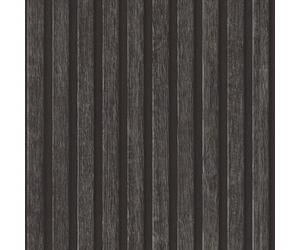 (Charcoal Black 39109-4) AS Creation Wooden Slats 3D Panel Wallpaper