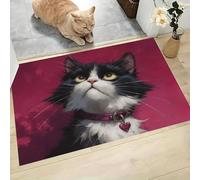 Charcoal Black Door Mats Indoor, Dark And Sophisticated Machine Washable Soft Doormats, Distressed Cow Cat Absorbent Entrance Rug, Non-slip Floor Mats For Inside, Front Back Door - 80 x 120 cm
