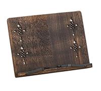 Charcoal-Burned Paulownia Wood Music Stand Foldable and Adjustable Book Holder for Guqin, Calligraphy, Reading(Style 4,33.5 * 22.5 * 1.5cm)