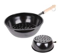 Charcoal Burning Pot - Fire Starter for BBQ Grill, BBQ Ignition Pot with Wooden Handle | Hollow Base Charcoal Lighting Tool, Heavy Duty Starter Container for Outdoor Cooking Picnic Roasting Events