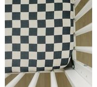 Charcoal Checkered Muslin Crib Sheet by Mebie Baby, Soft and Breathable Bed Sheets for Babies, Modern Neutral Bedding for Cribs, Standard Crib Mattress Fitted Sheet, Great for Boy or Girl Room