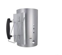 Charcoal Chimney Starter 17x28cm for rapid Ignition Charcoal | Multiple air holes, for rapid ignition, no fluid needed, efficient burning, silver finish