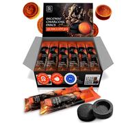 Charcoal Discs to Burn Incense - 100 pcs Charcoal for Incense Burning - 33 mm Most Quick Light Coals Tablets by M. ROSENFELD - 33 mm Resin Burner Rolls - Pack of 100 Instant Fire Coal Tablets