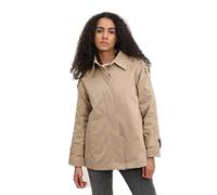 Charcoal Fashion Women's Lightweight Single Breasted Harrington Trench Coat Mac-Stone-L