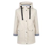 charcoal fashion Women's Premium Water Resistant Rubber Rain Coat (SJ2105)-Cream/Beige-22