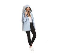 charcoal fashion Women's Premium Water Resistant Rubber Rain Coat (SJ2105)-Dusty Blue-18