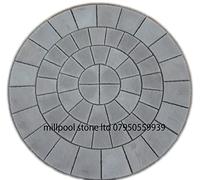 Charcoal Grey 2.56m paving circle stone garden patio feature decor landscaping building materials decorative stones concrete slabs (Delivery Exceptions)
