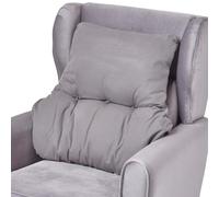 HOMESCAPES Charcoal Grey Back Support Cushion Thick Lumbar Cushion for Armchair, Desk Chair or Sofa Soft 100% Cotton Orthopaedic Posture Cushion, 15cm Deep