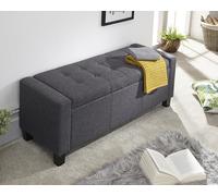 Charcoal Grey Fabric Verona Storage Ottoman - SALE-LOCAL DELIVERY ONLY