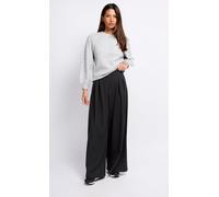 Charcoal Grey Pinstripe Trousers Little Mistress Mid Grey 16