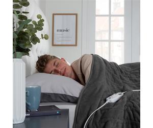 (Charcoal Grey) Slumberdown Comfy Hugs Heated Throw