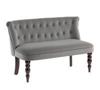 Charcoal Grey Velvet 2 Seater Sofa Wingback Loveseat Accent Couch Lounge