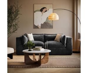 Charcoal Grey Velvet 3 Seater Sofa - Hudson