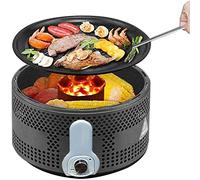 Charcoal Grill, Double-Layer Smoke-Free Grill for Home and Backyard Camping, Multifunctional Desktop Grill for Parties and Dinner
