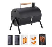 Charcoal Grill - Portable Barrel-Shaped BBQ with Smoking Function for Outdoor Cooking, Home Picnics, Garden and Camping - Ideal for Family Gatherings