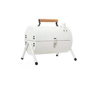 Charcoal Grills with Smoker and Griddle Portable Small Bbq Grill with Lid and Handle for Outdoor Camping Cooking Party Picnic Patio Backyard(White)