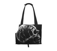 Charcoal Holographic Printed pet Shoulder Bag - Foldable Design, Small cat and Dog Travel Bag