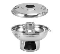 Charcoal Hot Pot, 23 x 17cm Stainless Steel Thai Hot Pot Small Portable Chinese Shabu Hot Pot One Person Milk Tea Hot Pot (Silver)