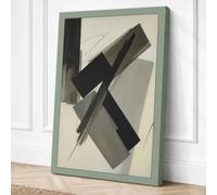 Charcoal Intersections Canvas Wall Art Print 18x12 Inch