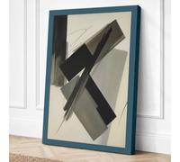 Charcoal Intersections Canvas Wall Art Print 24x16 Inch