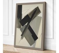 Charcoal Intersections Canvas Wall Art Print 24x16 Inch