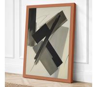 Charcoal Intersections Canvas Wall Art Print 24x16 Inch