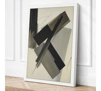 Charcoal Intersections Canvas Wall Art Print 24x16 Inch