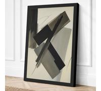 Charcoal Intersections Canvas Wall Art Print 36x24 Inch