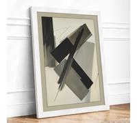 Charcoal Intersections Minimalist Framed Wall Art Print A1 (84.1×59.4cm) White, Wall Decor for Living Room, Bedroom, Office & Home, Ready to Hang, Art Gift
